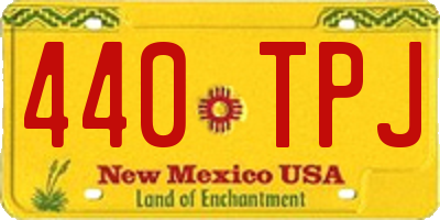 NM license plate 440TPJ