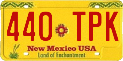 NM license plate 440TPK