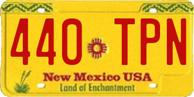NM license plate 440TPN