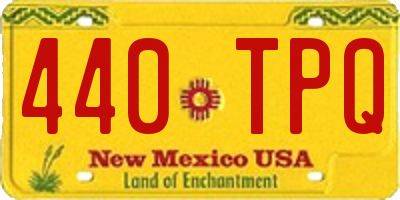 NM license plate 440TPQ