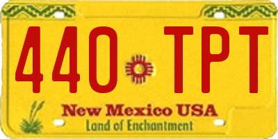 NM license plate 440TPT