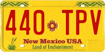 NM license plate 440TPV