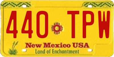 NM license plate 440TPW