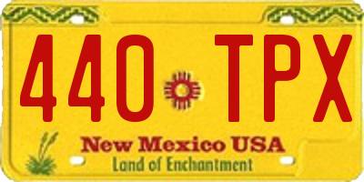 NM license plate 440TPX