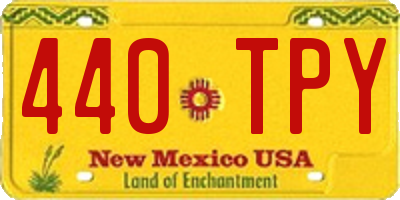 NM license plate 440TPY