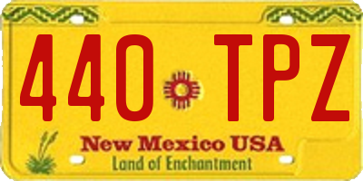 NM license plate 440TPZ