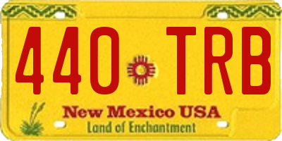 NM license plate 440TRB