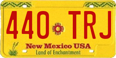 NM license plate 440TRJ