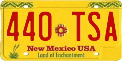 NM license plate 440TSA