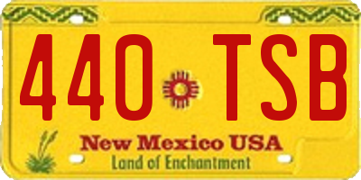 NM license plate 440TSB