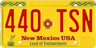 NM license plate 440TSN