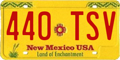 NM license plate 440TSV