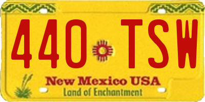 NM license plate 440TSW