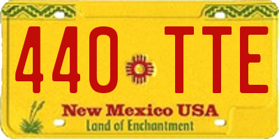 NM license plate 440TTE
