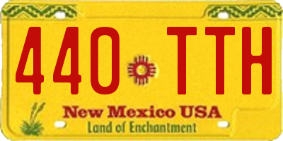 NM license plate 440TTH