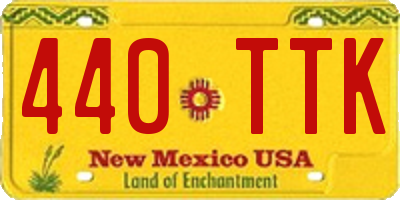 NM license plate 440TTK
