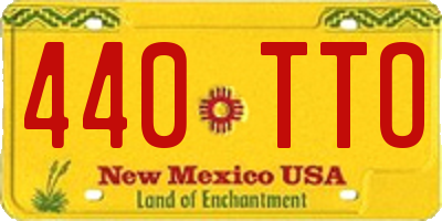 NM license plate 440TTO