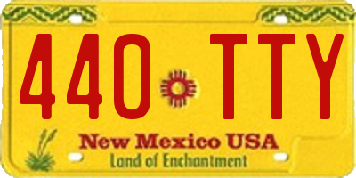 NM license plate 440TTY