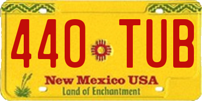 NM license plate 440TUB