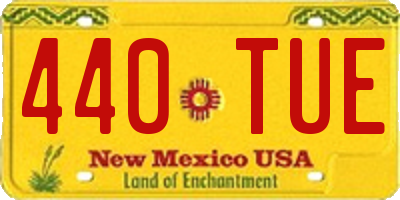 NM license plate 440TUE