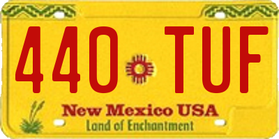 NM license plate 440TUF