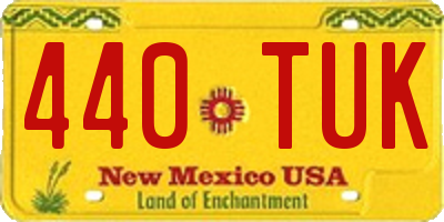 NM license plate 440TUK