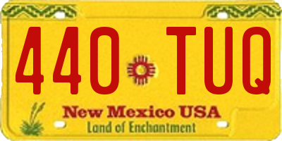 NM license plate 440TUQ