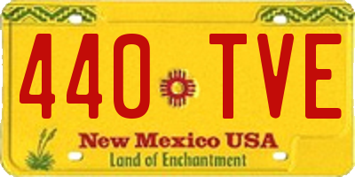 NM license plate 440TVE
