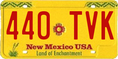 NM license plate 440TVK