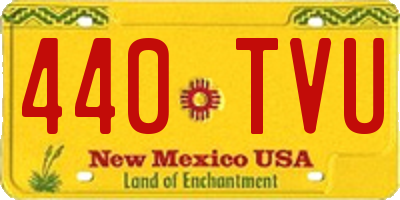 NM license plate 440TVU
