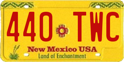 NM license plate 440TWC