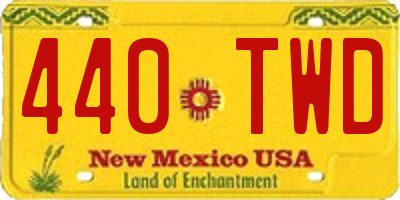 NM license plate 440TWD