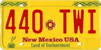 NM license plate 440TWI