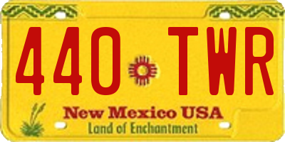 NM license plate 440TWR