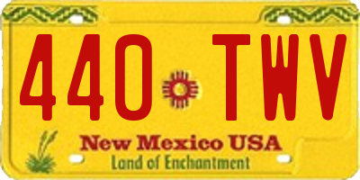 NM license plate 440TWV