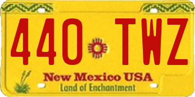 NM license plate 440TWZ