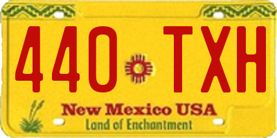 NM license plate 440TXH