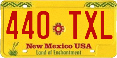 NM license plate 440TXL