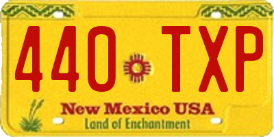 NM license plate 440TXP