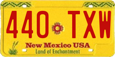 NM license plate 440TXW