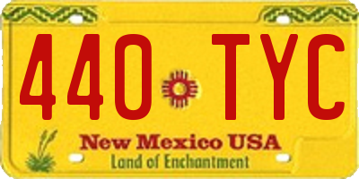 NM license plate 440TYC