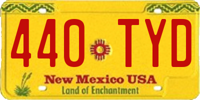 NM license plate 440TYD