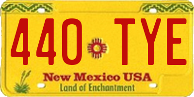 NM license plate 440TYE