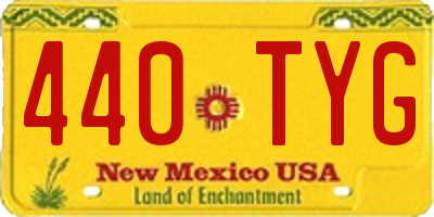 NM license plate 440TYG