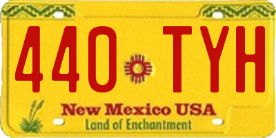 NM license plate 440TYH