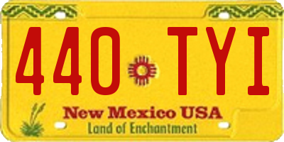 NM license plate 440TYI