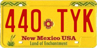 NM license plate 440TYK