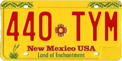 NM license plate 440TYM