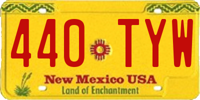 NM license plate 440TYW