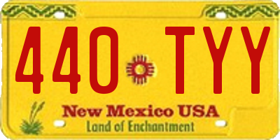 NM license plate 440TYY